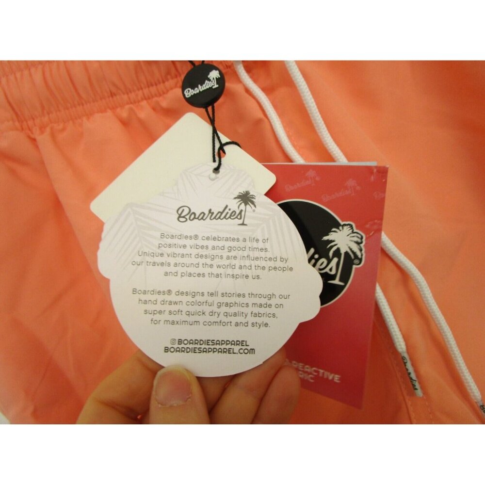 BOARDIES Apparel - Men Swim Shorts Size Small - Coral/Orange Color - New W/Tags - Picture 10 of 16